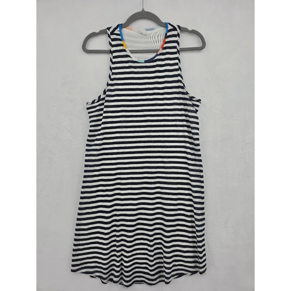 Splendid x Margherita Navy White Striped Linen Tank Dress Small Nautical Summer